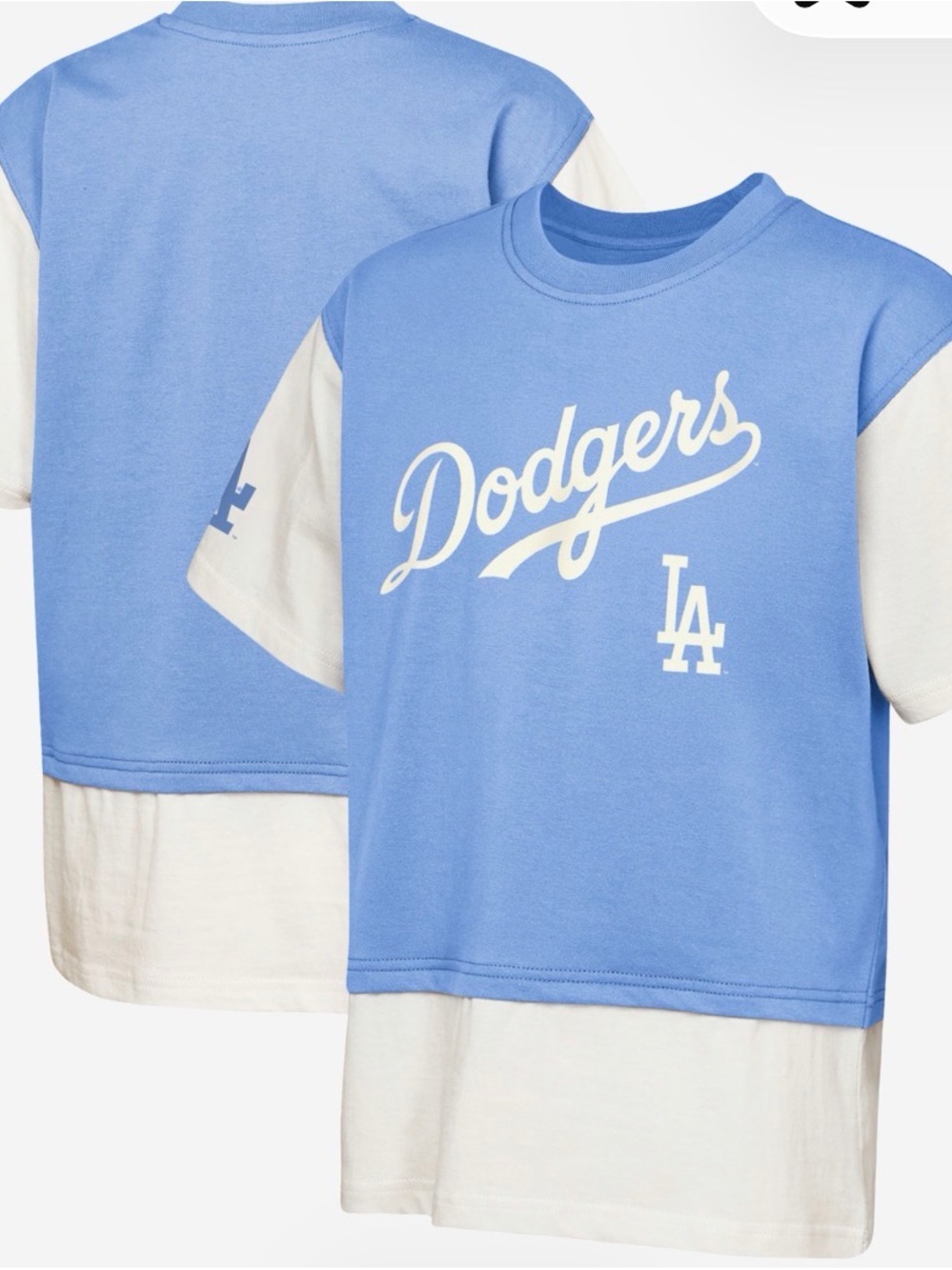 Los Angeles Dodgers Outerstuff Double Run T-Shirt Youth Small 8 Blue NWT